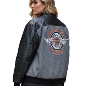 Harley Davidson University 3XL Leather Wool Dealer Operations Jacket 2004 Unisex
